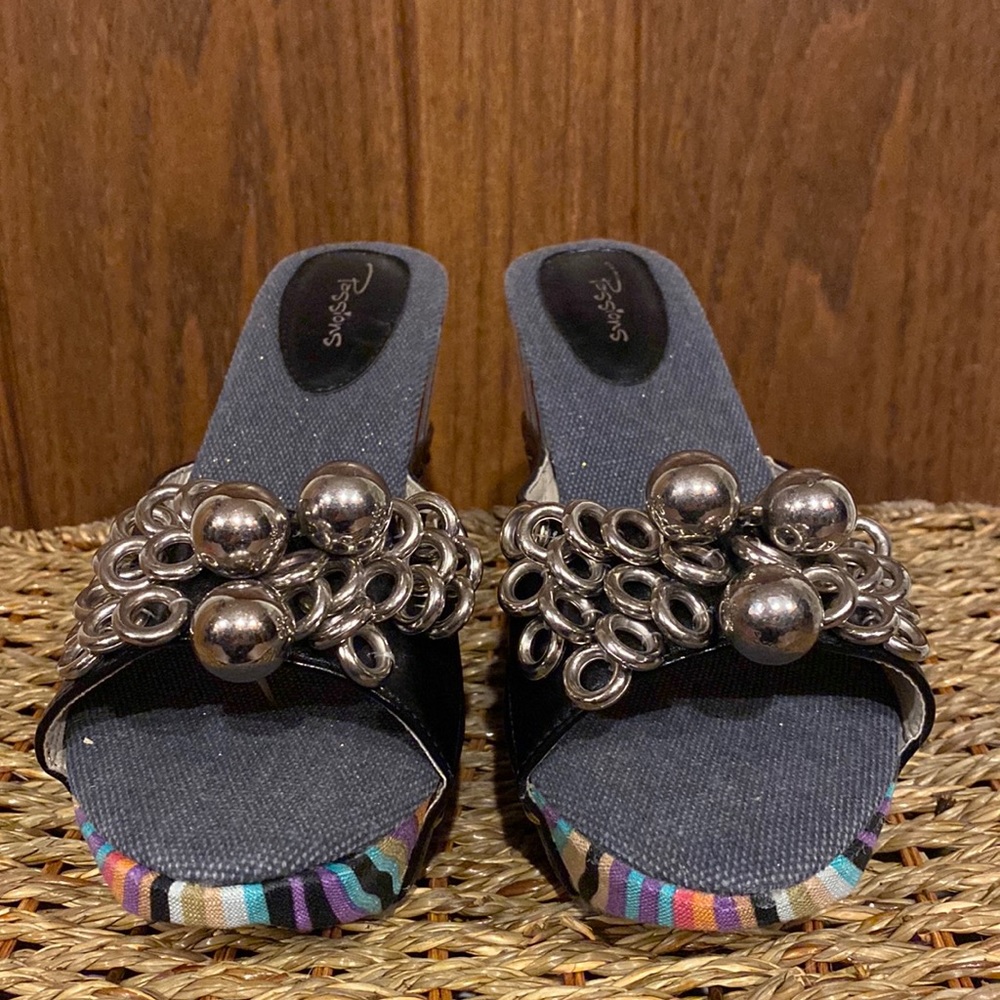 Passions Studded Multi-Colored Platform Sandals-S… - image 5